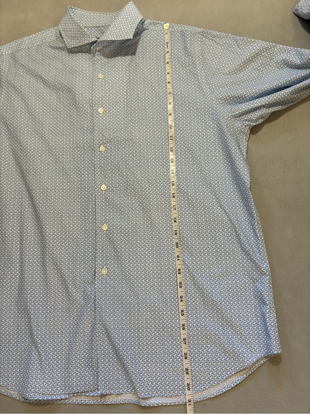 Canali 1934 Men’s XXL Blue Geometric Cotton Luxury Shirt Made Italy tailored - Picture 12 of 16